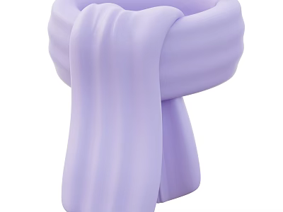 Soft Lavender Scarf With Smooth Knit Texture And Cozy Winter Fashion Design 3d model