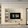 Modern TV Cabinet Featuring Open Storage Shelves Decorative Accents and Ambient Lighting