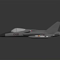 Gray F15 Fighter Jet Model With Missile Attachments And Reflective Surface 3d model