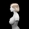 3D Rendered Human Torso Model Featuring Realistic Breasts and Blonde Hair
