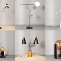 Modern Table Lamps With Various Stylish Designs And Unique Shape Bases 3d model