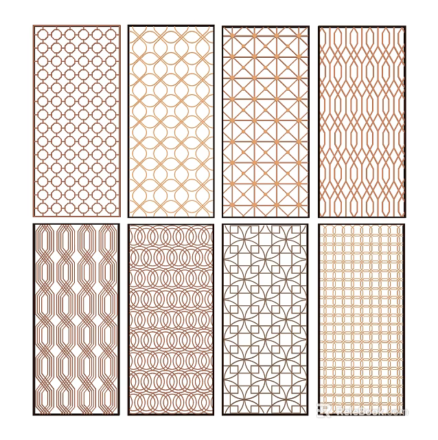 Decorative Room Dividers With Various Geometric Patterns And Modern Design 3d model