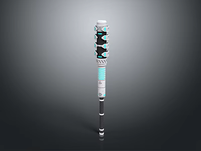 Futuristic Sci Fi Weapon Design With Blue Accents And Carbon Fiber Grip 3d model