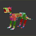 Red Robotic Dog With Mechanical Structure And Detailed Metallic Parts Design