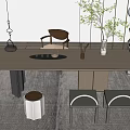 Modern Tea Table and Chair Tea Table Tea Table Tea Set 3d model