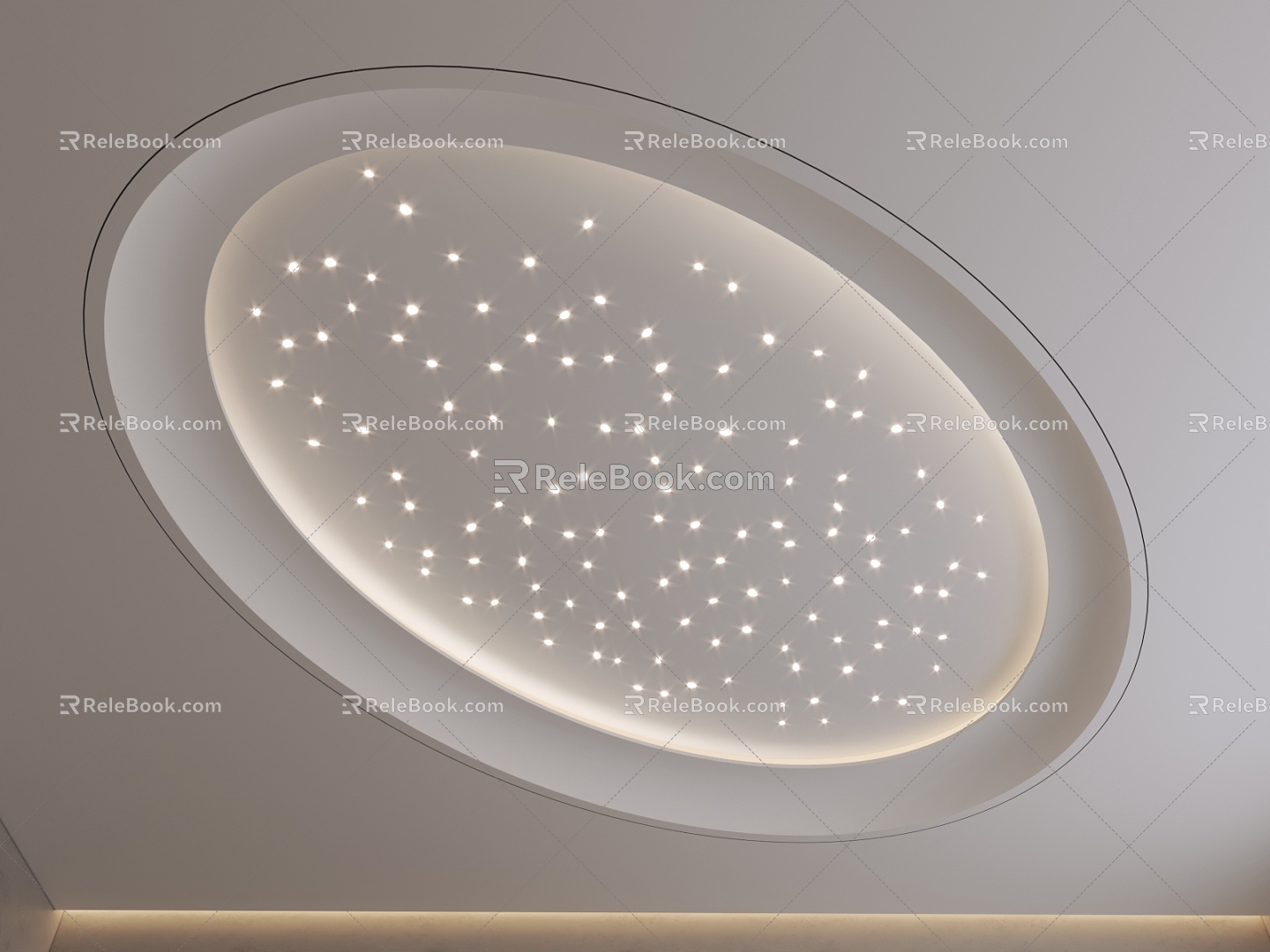 Star ceiling oval ceiling round ceiling 3d model