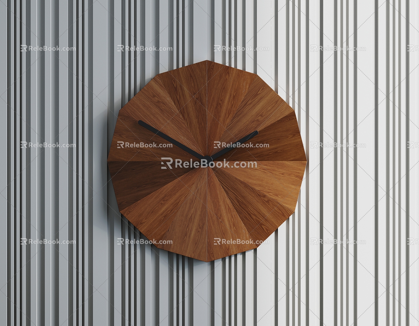 Watch wall clock clock pendant wooden wall clock decorative wall clock 3d model