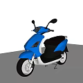 Sleek Modern Blue Scooter With Black Seat Mirrors And Silver Wheels