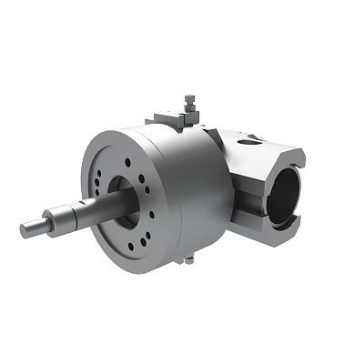Precision Metal Mechanical Part Featuring Circular Structure Holes And Cylindrical Connecting Shaft 3d model