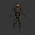 Futuristic Tactical Mech Suit With Advanced Metallic Armor And Red Visor