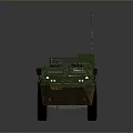Armored Wheeled Military Tank With Camouflage Coating Green Wheels Turret And Antenna