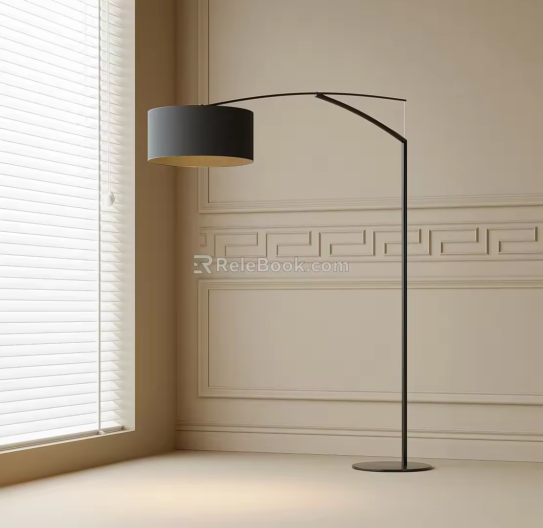 floor lamp fishing floor lamp 3d model