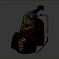 TECATO Pero Mondo Vintage Backpack With Decorative Tags And Small Items