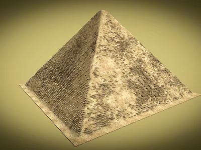 Ancient Egyptian Pyramid with Stone Blocks Textured Surface Square Base and Sandy Exterior 3d model