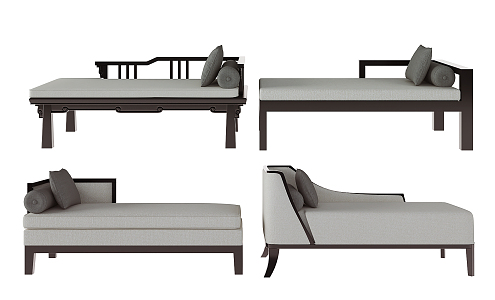 New Chinese-style chaise longues chaise longues 3d model