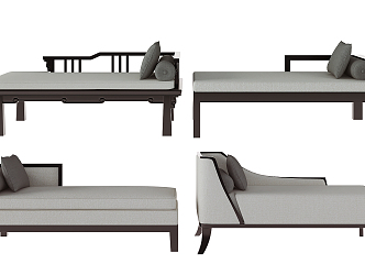 New Chinese-style chaise longues chaise longues 3d model