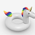 Unicorn Design Inflatable Swim Ring With Rainbow Mane Tail For Water Sports Equipment