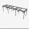 Sturdy Metal Frame Structure With Support Bars For Industrial Assembly 3d model