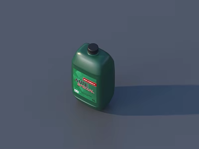 Green Plastic Household Cleaning Liquid Container With Clear Label For Daily Use 3d model