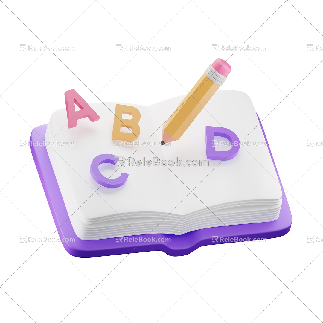 Books Books English Alphabet Cartoon Books 3d model