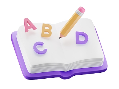 Books English Alphabet Cartoon Books 3d model