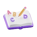 Books Books English Alphabet Cartoon Books 3d model