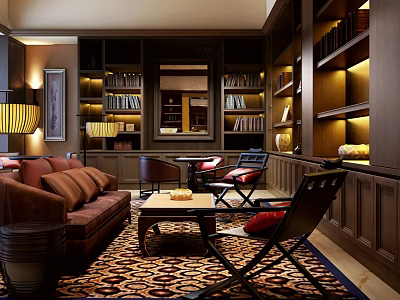 Elegant Sofa Coffee Table Set With Wooden Bookshelves Floor Lamp And Rug 3d model