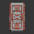 Retro Style Commercial Vending Machine With Red Silver Exterior And Glass Doors