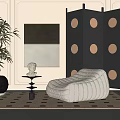 Middle Style Lazy Sofa 3d model