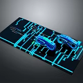 Futuristic Blue Motorcycle Concept With Glowing Circuit Board Background Design