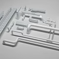 White Metal Furniture And Construction Accessories With Rails Brackets Pipes
