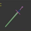 Medieval Sword With Metal Blade Black Handle And Cross Guard Design