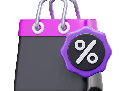 Modern Decorative Ornament Set With Shopping Bag And Discount Design Features 3d model
