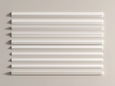 White Gypsum Mouldings Neatly Arranged On Light Colored Background For Interior Design 3d model