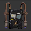 Industrial Black Metallic Electronic Appliance With Copper Pipes And Pressure Gauge