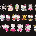 Wall Decorated with Hello Kitty Characters in Various Poses Balloon Gift Box And Nice Sign
