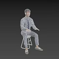 Realistic Characters Modern Characters Men's Background Characters Static Characters Sitting Posture Office Phone Asian Men White Collar 3d model