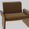 Modern Beige Leisure Chair With Fabric Cushion Leather Arms And Sleek Design