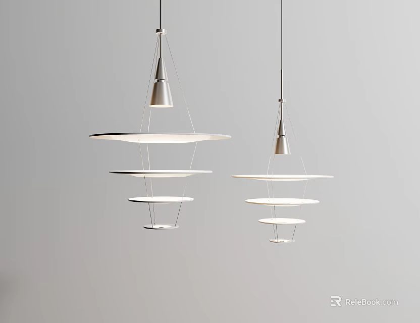 Modern Minimalist Pendant Lights With Multi Layer Disc Hanging Design For Interior Space 3d model