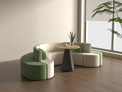 Modern Card Seat Sofa Curved Card Seat Sofa Round Casual Sofa Office Sofa Book Cabinet Card Seat Sofa Leisure Area Sofa 3d model