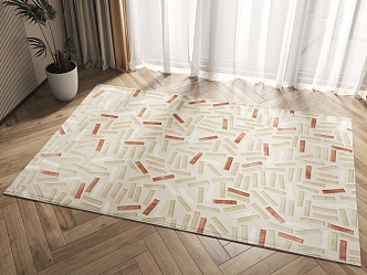 Modern Square Carpet Square Abstract Geometric Carpet 3d model