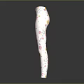 White Floral Print Leggings With Colorful Flowers Yellow Sunflowers And Green Leaves