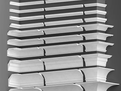 Gypsum Molding with Various Designs for Classic and Modern Interior Decoration 3d model