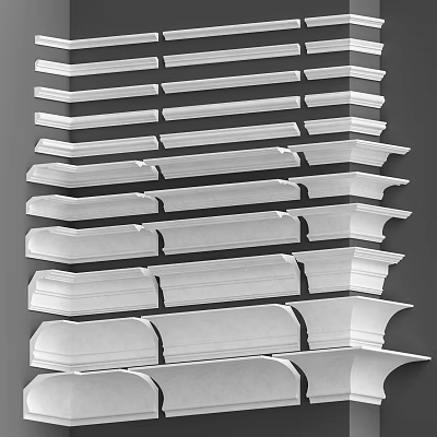 Gypsum Molding with Various Designs for Classic and Modern Interior Decoration 3d model