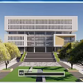 Modern Library Architecture Library School Architecture 3d model