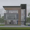 Modern Single Family House Exterior Design With Large Glass Windows Wooden Elements And Surrounding Trees