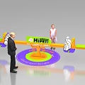 Kids Playground With Colorful Seesaw Cartoon Animals Little Girl And Fun Time