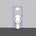 Modern White Wall Mounted Urinal With Flush Button In Minimalist Setting 3d model
