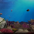 Vibrant Underwater Natural Scene With Colorful Corals Green Seaweed And Sandy Floor