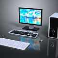 Modern Desktop Computer Setup With Monitor Tower Keyboard And Mouse